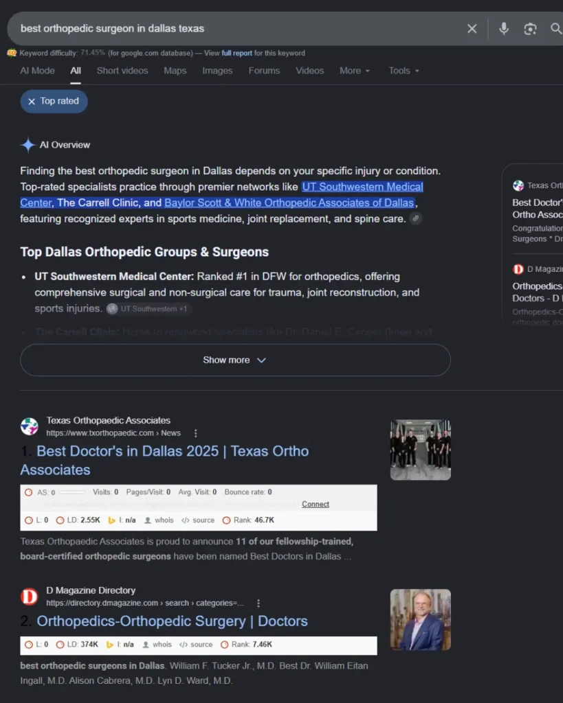 AI Optimization Services For Healthcare practices get cited in AI overview and AI modules